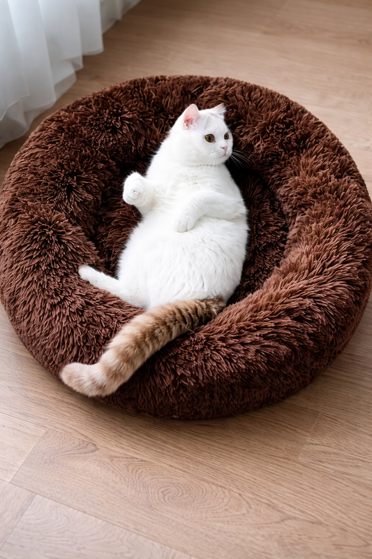 Powsy the round pet bed cat bed dog bed 50 CM perfect for indoor cats and puppies winter, Summer.